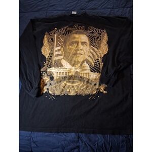 GiveMeFace Barack Obama Change Has Come Long Sleeve Graphic T-Shirt Black 3XL